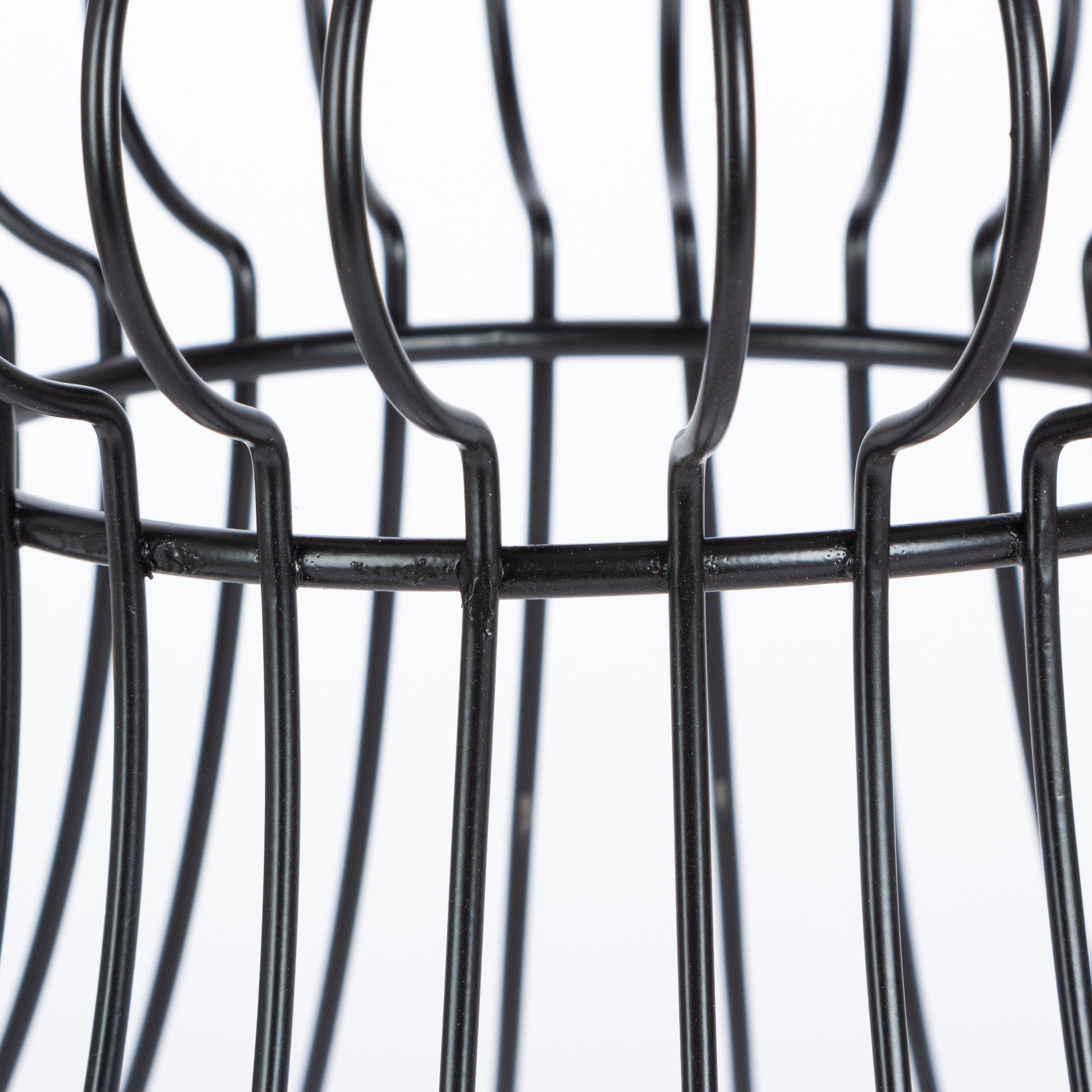 16.5 in Round Black Metal Wire Planter
